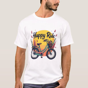 T-shirt "Happy Ride" - Vélo Art Vintage