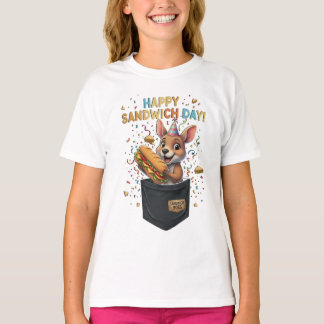 T-shirt Happy Sandwich Day Boss- Kangaroo Foodie Animal