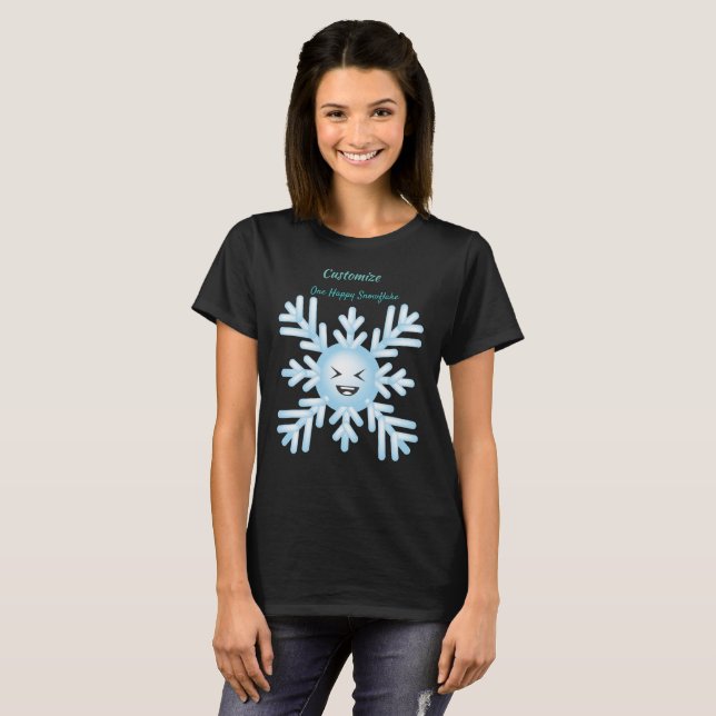 T-shirt Happy Snowflake Emoticon Thunder_Cove (Devant entier)