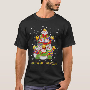 T-shirt Happy Snowman Christmas Accepter Adapt Advocate Su