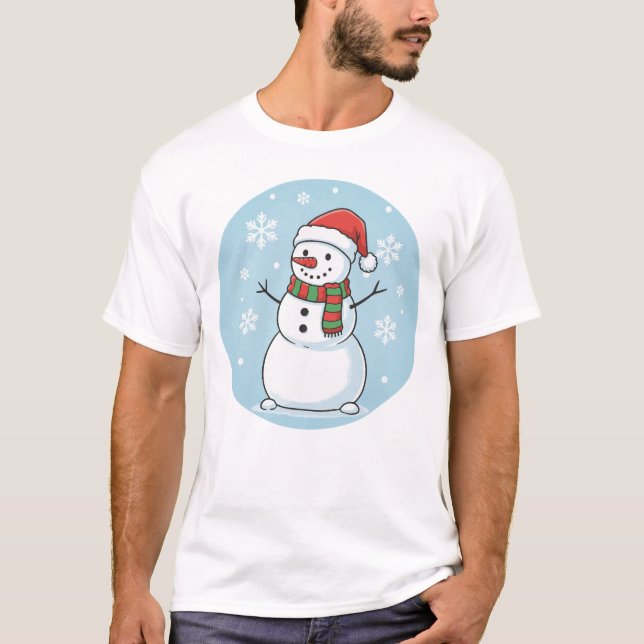 T-shirt Happy Snowman – Winter Wonderland Design (Devant)