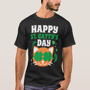 T-shirt Happy St Catty S Day Funny Cute Cat St patrick Da
