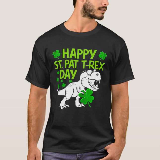T-shirt Happy St Pat Rex Day Dino Shamrock St Patricks Day (Devant)