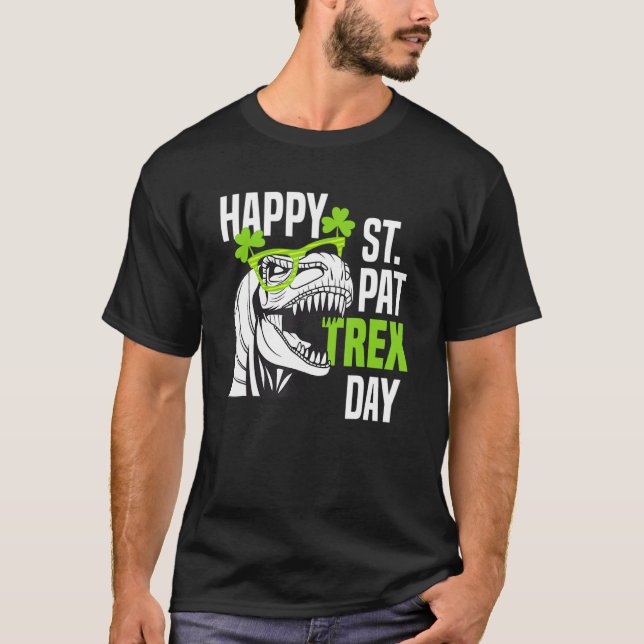 T-shirt Happy St Pat Rex Day Funny Toddler Kids Dino Saint (Devant)