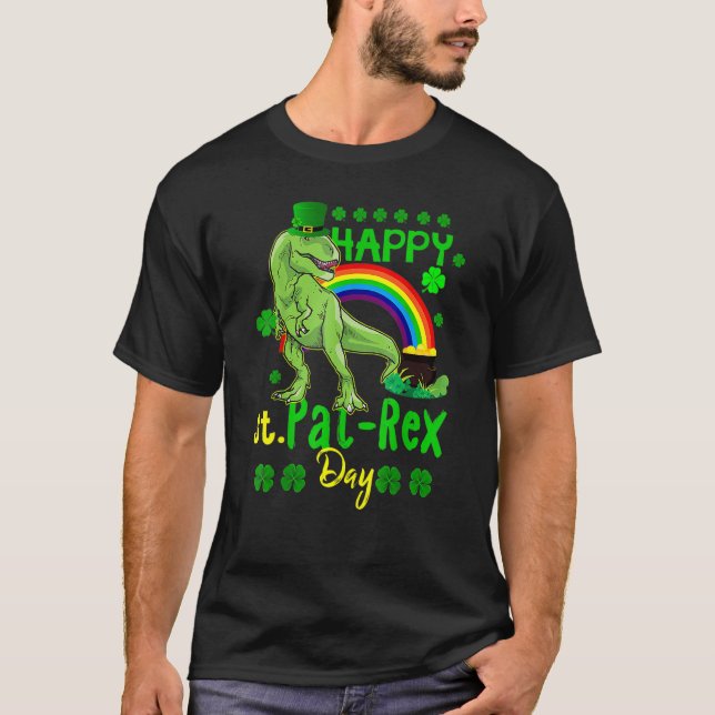 T-shirt Happy St Pat Rex Day Saint Patricks Day Dino Tyran (Devant)