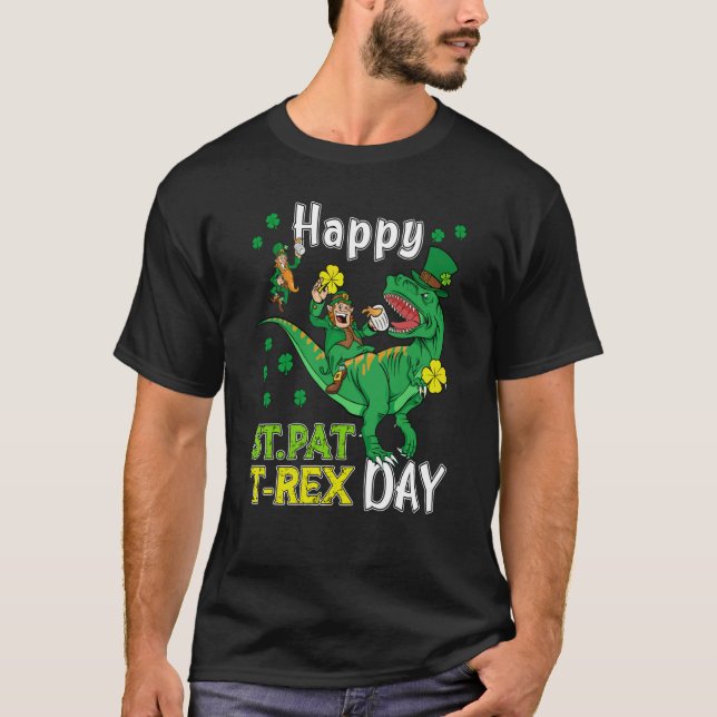 T-shirt Happy St Pat Rex Saint Patrick's Day Leprechaun Di (Devant)