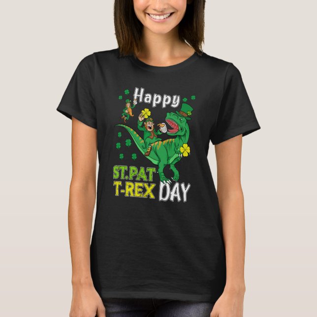 T-shirt Happy St Pat Rex Saint Patrick's Day Leprechaun Di (Devant)