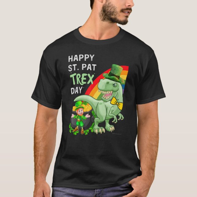 T-shirt Happy St Pat T Rex Saint Patrick's Day Dinosaur (Devant)