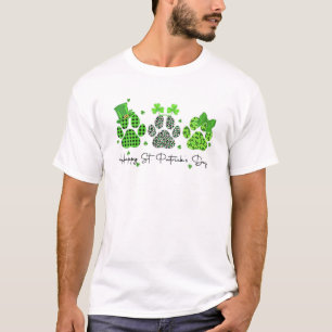 T-shirt Happy St Patrick's Day Funny Paws Dog Lover For Me