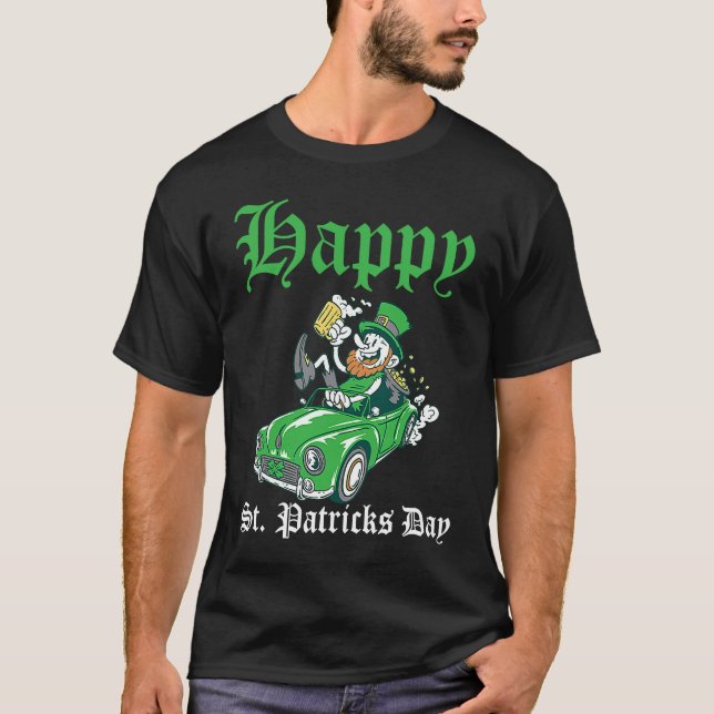 T-shirt Happy St Patrick's Day Irish Shamrock C (Devant)