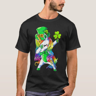 T-shirt Happy St Patrick's Day Unicorn Face Irish Shamrock