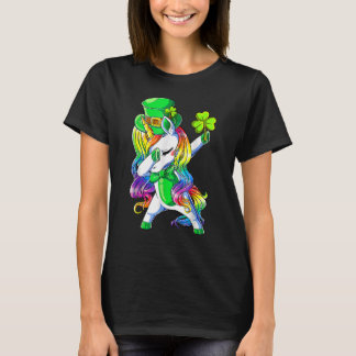 T-shirt Happy St Patrick's Day Unicorn Face Irish Shamrock
