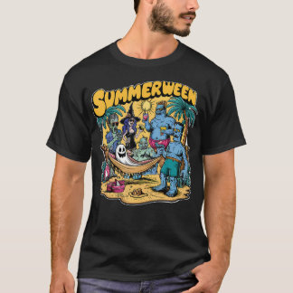 T-shirt Happy Summerween été Halloween Holiday Beach Vi