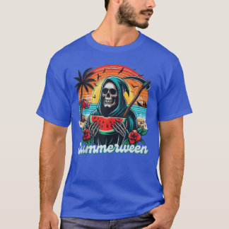 T-shirt Happy Summerween Grim Reaper Watermelon Summer Hal