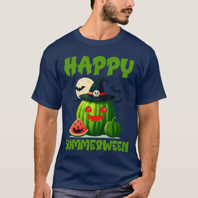 T-shirt Happy Summerween Summer Watermelon Jackolantern Ha (Devant)