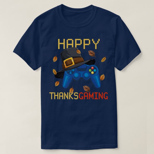 T-shirt Happy Thanksgaming Funny Video Game Controller Tha (Design devant)