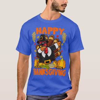 T-shirt Happy Thanksgiving Dabbing Turkey Day Men Women Ki