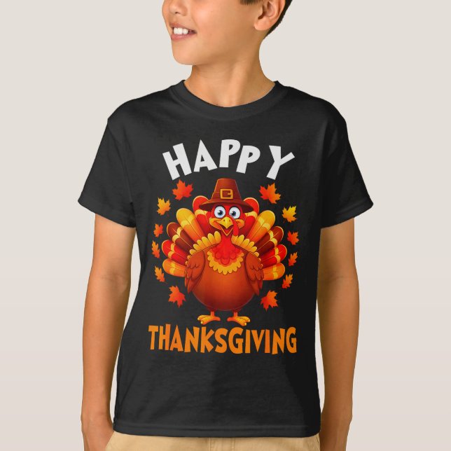 T-shirt Happy Thanksgiving Funny Turkey Family Dinner Than (Devant)
