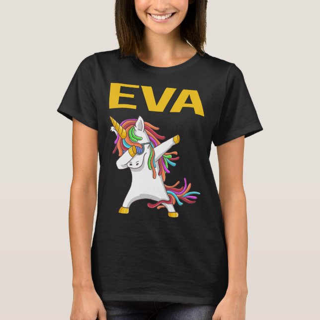 T-shirt Happy Unicorn - Nom Eva (Devant)
