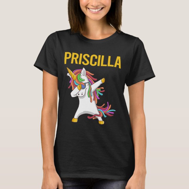 T-shirt Happy Unicorn - Priscilla Name (Devant)