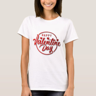 T-shirt Happy Valentine Day Badge Design Shirt – Romantic