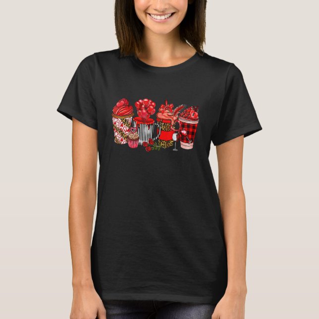 T-shirt Happy Valentine's Day Coffee Drink Matching Couple (Devant)
