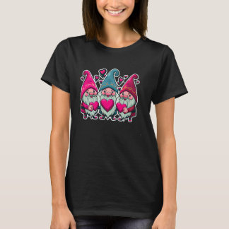 T-shirt Happy Valentine's Day Cute Gnomes Graphic Romantic