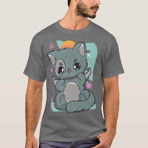 T-shirt Harajuku Chat Goth Sakura Kanji Anime Neko Angelco