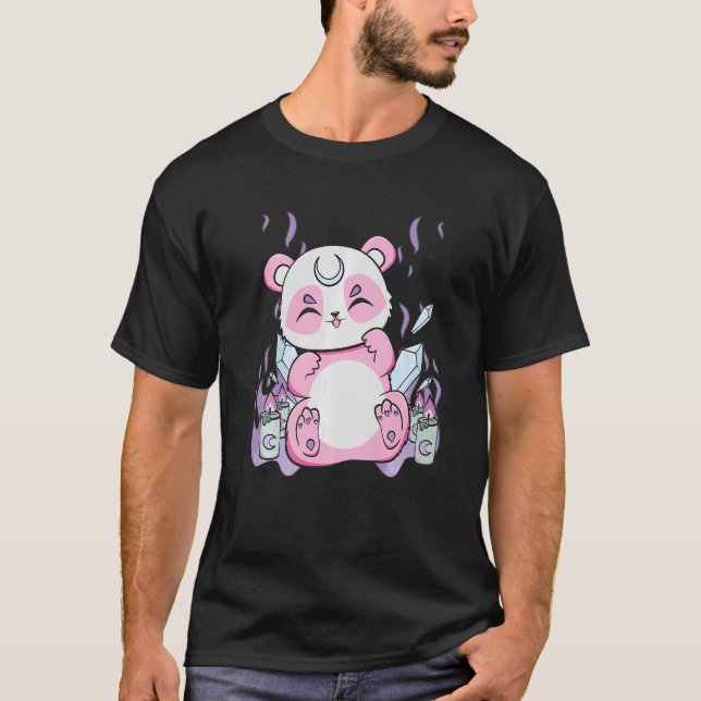 T-shirt Harajuku Panda Et Nu Goth Bear Pour L'Horreur Mign (Devant)