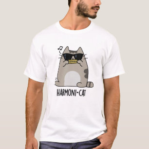 T-shirt Hari-cat Funny Harmonica Cat Pun