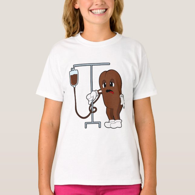 T-shirt Haricot de café avec pot de café (Devant)