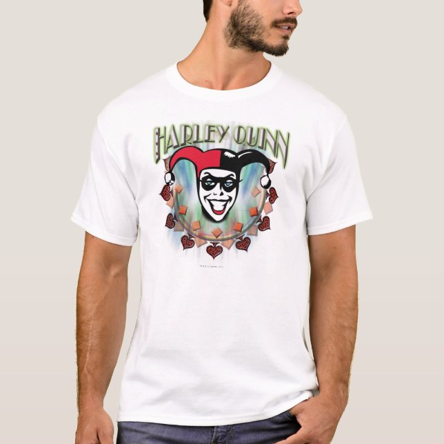 T-shirt Harley Quinn - Face et logo (Devant)
