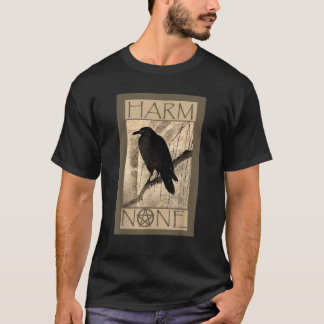T-shirt Harm None Wiccan  Black Unisex Short Sleeve Modern
