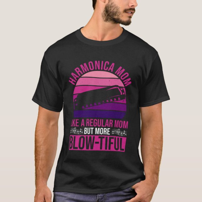 T-shirt Harmonic Player Mom And Harmonica Mother (Devant)