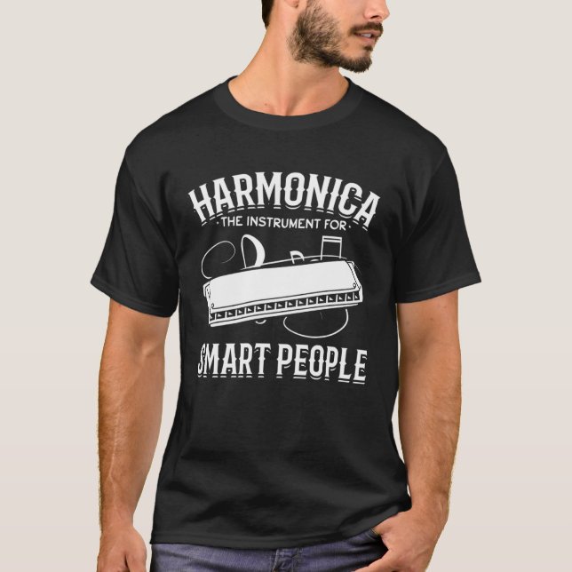 T-shirt Harmonica The Instrument For Smart People Mouth Or (Devant)