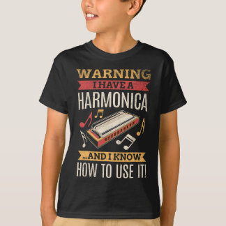 T-shirt Harmonica Vintage Retro Funny Harmonica Player Gif