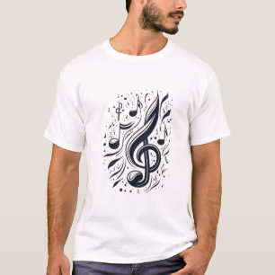 T-shirt Harmonie rythmique : Note musicale flottante