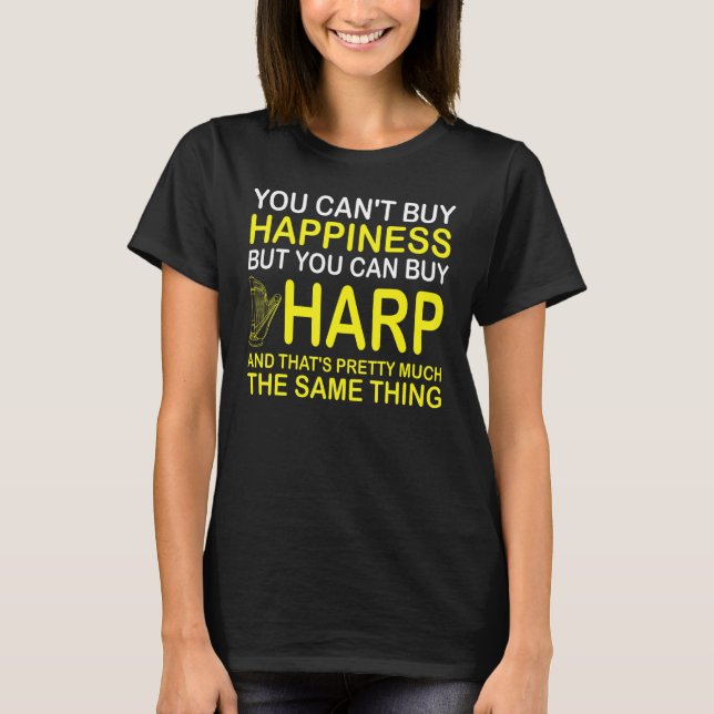 T-shirt Harp Player Harpist Orchestra Harp Girl Instrument (Devant)