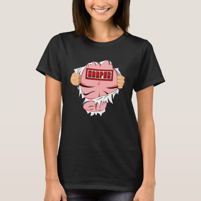 T-shirt Harper Name Superhero (Devant)