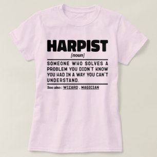 T-shirt Harpist Noun Music Instrument Harp Lover Drôle