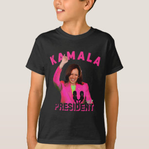 T-shirt Harris Aka Pour Président 47 Pink Comma La 2024 Wo