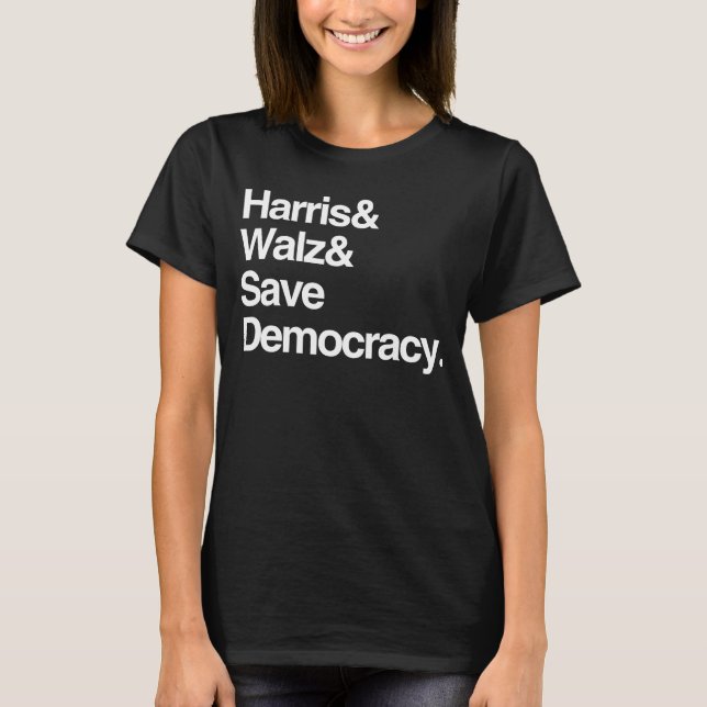 T-shirt Harris et Walz et Save Democracy (Devant)