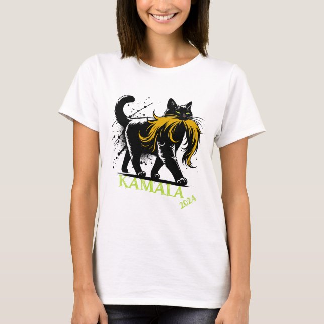T-shirt Harris Funny Retro Enfless Chat Lady Président 20 (Devant)