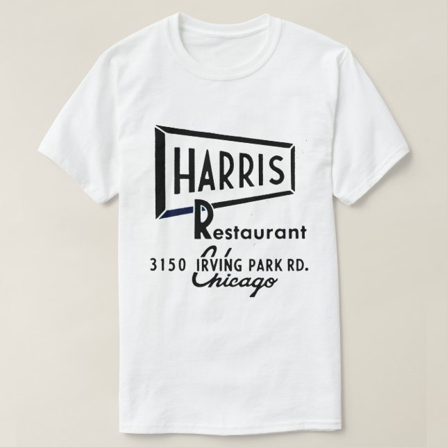 T-shirt Harris Restaurant, Chicago, Illinois (Design devant)