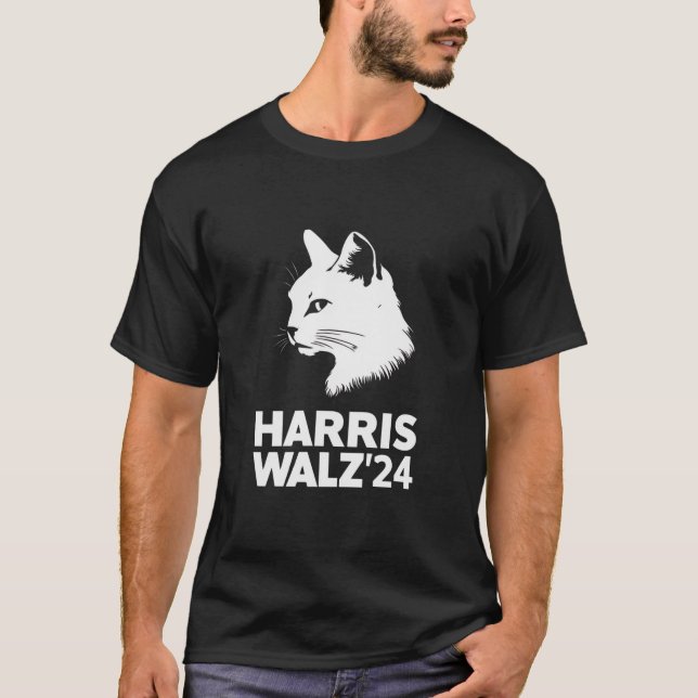 T-shirt Harris Waltz 2024 Election Funny Cat Kamala Tim (Devant)