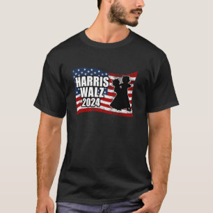 T-shirt Harris Walz 2024 Chats Dansant Valse Présidentiell