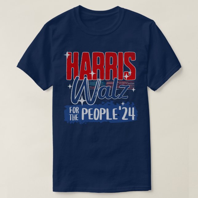 T-shirt Harris Walz 2024 pour le démocrate électoral popul (Design devant)