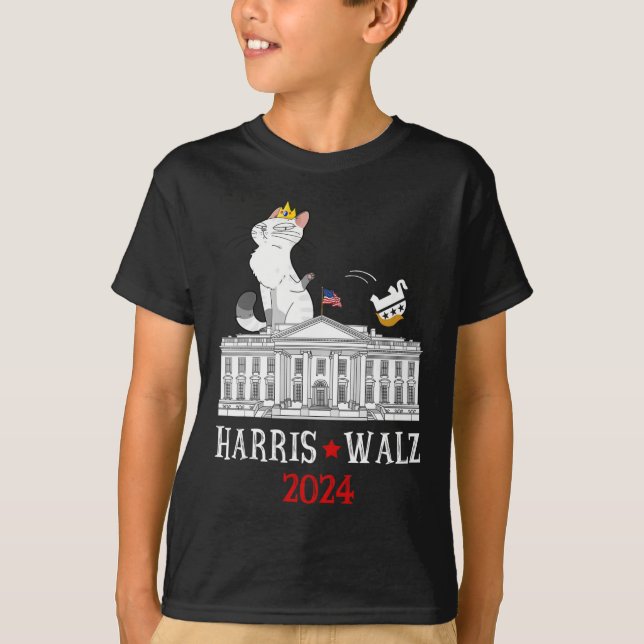 T-shirt Harris Wheimer 2024 Président Election Funny Cat L (Devant)