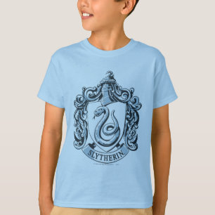T-shirt Harry Potter Blason de Serpentard - Bleu Glace