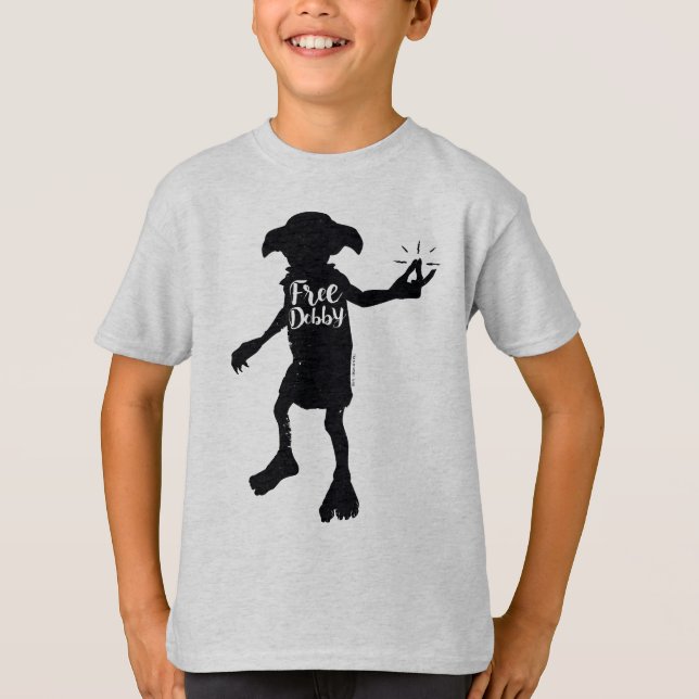 T-shirt Harry Potter | "Free Dobby" Silhouette Typographie (Devant)